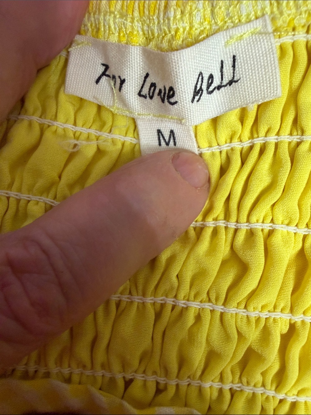 For Love Bell Lemons Picnic eyelet set gingham crop top puff sleeves w/ skirt -M - Picture 6 of 12